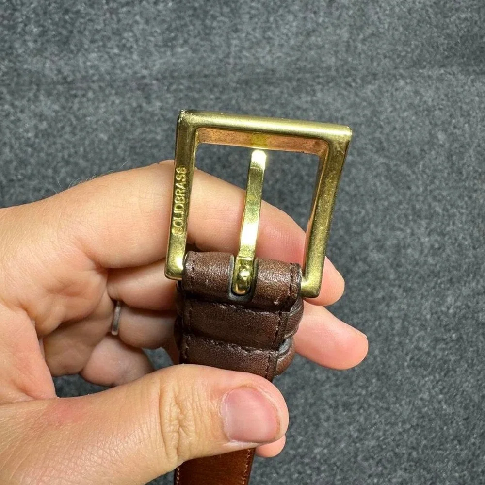Vintage Coach Leather Belt 34 Brown Brass Buckle 3883 Old Money Preppy